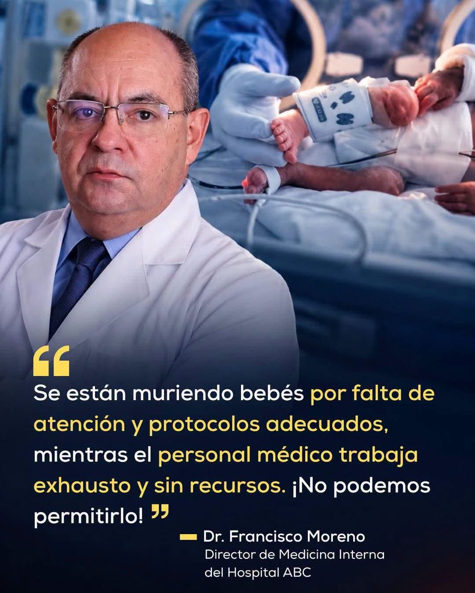 GARCIPAVON's tweet photo. “Se están muri3ndo bebés por falta de atención y protocolos adecuados”: Dr. Francisco Moreno
La mu3rte de bebés y las infecciones bacterianas en unidades de cuidados intensivos neonatales del IMSS reflejan las carencias del sistema de salud, advirtió el infectólogo Francisco Moreno en entrevista con Ana Francisca Vega.
El especialista señaló que la falta de insumos, la saturación hospitalaria y el agotamiento del personal médico pueden favorecer la transmisión de bacterias entre pacientes especialmente vulnerables.
También cuestionó la falta de información del IMSS sobre lo ocurrido en Durango y Jalisco. Advirtió que, sin conocer qué falló, resulta imposible corregir los errores y dar tranquilidad a las familias.
“Se están muri3ndo bebés por falta de atención y protocolos adecuados, mientras el personal médico trabaja exhausto y sin recursos. ¡No podemos permitirlo!”
Moreno exigió transparencia, mejores condiciones de trabajo y medidas de prevención más estrictas para evitar nuevas tragedias.
FUENTE : MVS