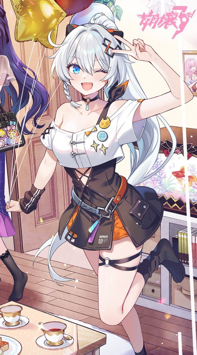 eIioholic's tweet photo. i really love it when kiana is drawn in orange outfits with cat motifs and little cat-themed accessories. she looks so cute https://t.co/gmEnS6d9BM