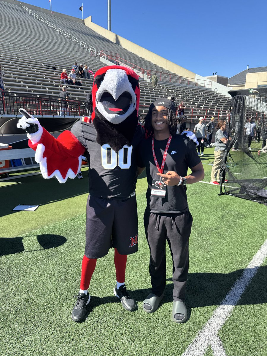 CClakerfootball's tweet photo. Our guy T-Will checking out Miami of Ohio today! #BELIEVE @Timmy_Williams1 https://t.co/tlbhXeE1qo