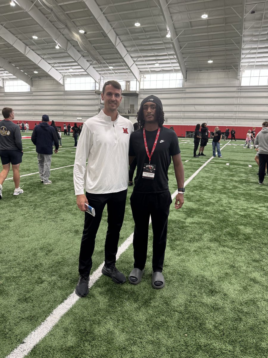 CClakerfootball's tweet photo. Our guy T-Will checking out Miami of Ohio today! #BELIEVE @Timmy_Williams1 https://t.co/tlbhXeE1qo