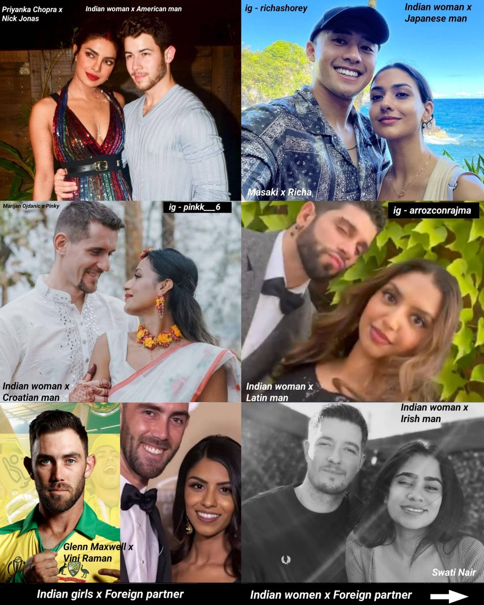 LinaRisee's tweet photo. Indian women with their husbands and boyfriends from other countries! 🤍

🌟 A lot more couples..

🎀 In the comment section! https://t.co/Pzjc7yXlTs