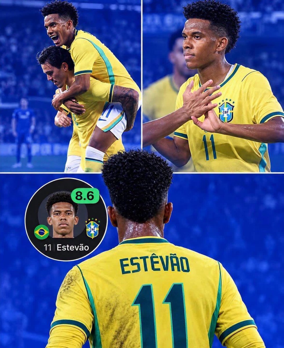Nhational1's tweet photo. 🎴 | Estevão’s display for Brazil against India: 💙🔥🥶

67 minutes on the pitch and he delivered:

⚽ 1 goal
🅰️ 1 assist
⭐ 8.1 rating
🎯 3 key passes
🚀 2/2 accurate long balls
✨ 2 successful dribbles
📈 5 progressive carries
💪 2 duels won
🔄 2 recoveries https://t.co/dyBbXDZmJT