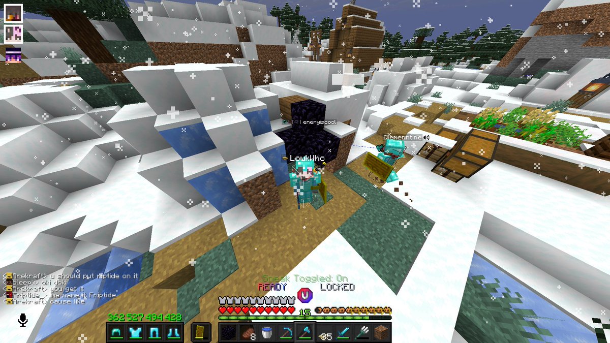 ItsLowkeyWho's tweet photo. @charmsmp19387 is going well guys. I got attacked by a cat, and died to an iron golem because of FREAKING MAGNET CHARM I HATE MAGNET CHARM SO FREAKING MUCH AND I JUST RAHHHHHH #CANCELMAGNETCHARM #ENEMYISNOTCOOL @enemyiscool
Oh and my team got the mace so hey that's cool @1ikester https://t.co/PJkl6HvjGe