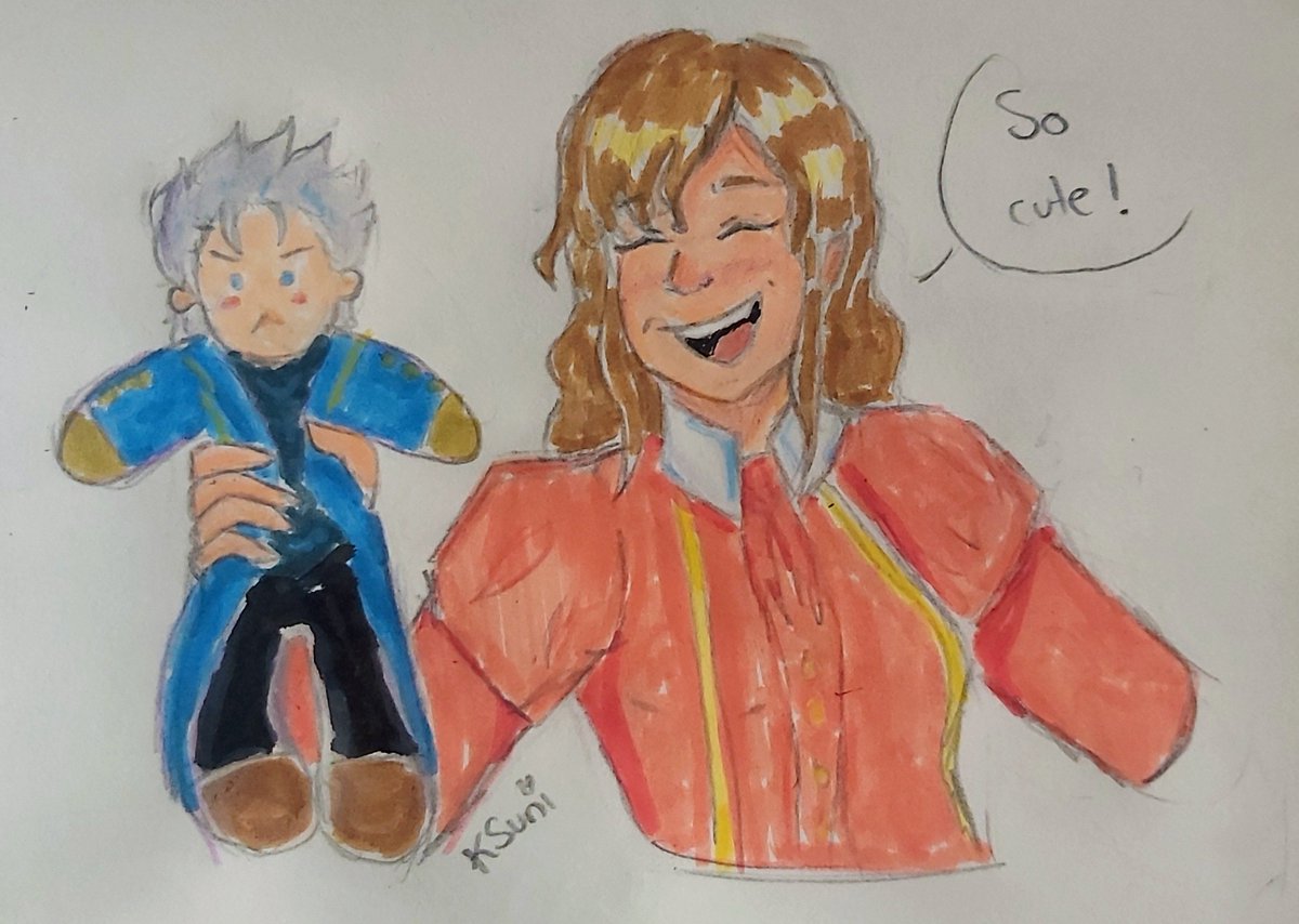 KSunell02's tweet photo. Lovers ❤💙 #Vergil #Verlir #Ladyinred https://t.co/yejGy3gIFf