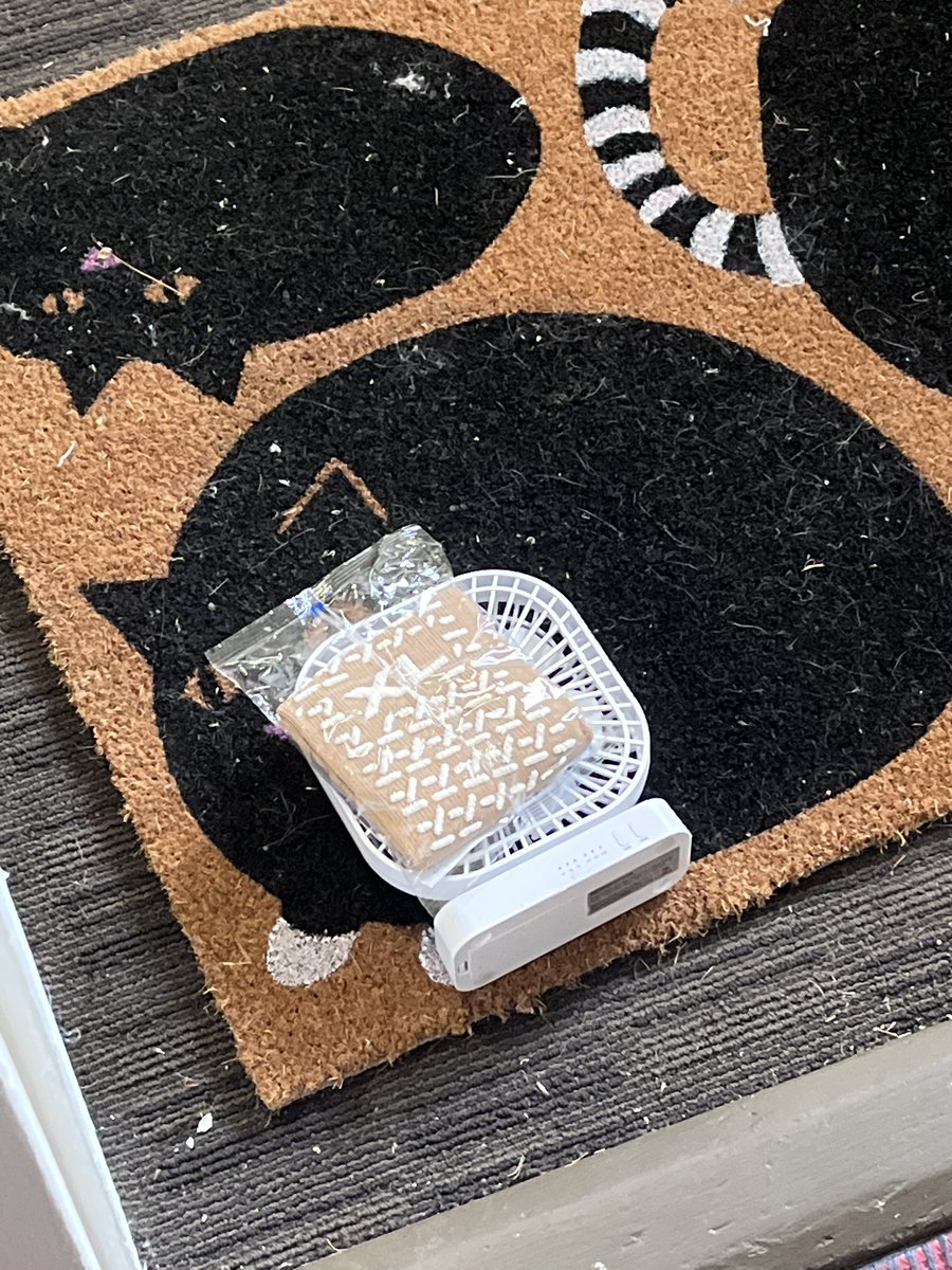 paranormasights's tweet photo. someone just put grippy socks and a fan outside our door…? https://t.co/NQQljkVr2K