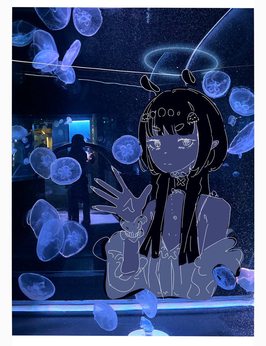 SketchesTaiyo's tweet photo. Aquarium date Ina 🪼🐙 #inART https://t.co/ArWyXjfzuZ