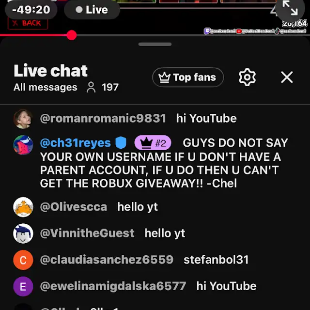 DaRealRendemi's tweet photo. Thank y’all for the most people in a stream I had!  

Unfortunately it didn’t go out as planned as the piggy devs brought out a broken update. (You can’t gift people the pass and you waste robux)  

I’m really sorry for those that couldn’t get the pass i tried my best. https://t.co/SnsYBE4C9S