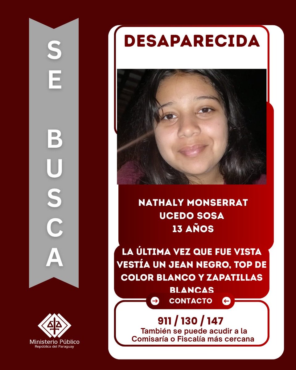 MinPublicoPy's tweet photo. Desaparición de una niña en Itauguá: Fiscalía activó protocolo de búsqueda y localización

https://t.co/oqLJ0PiqLO https://t.co/jsmb1ceRLs