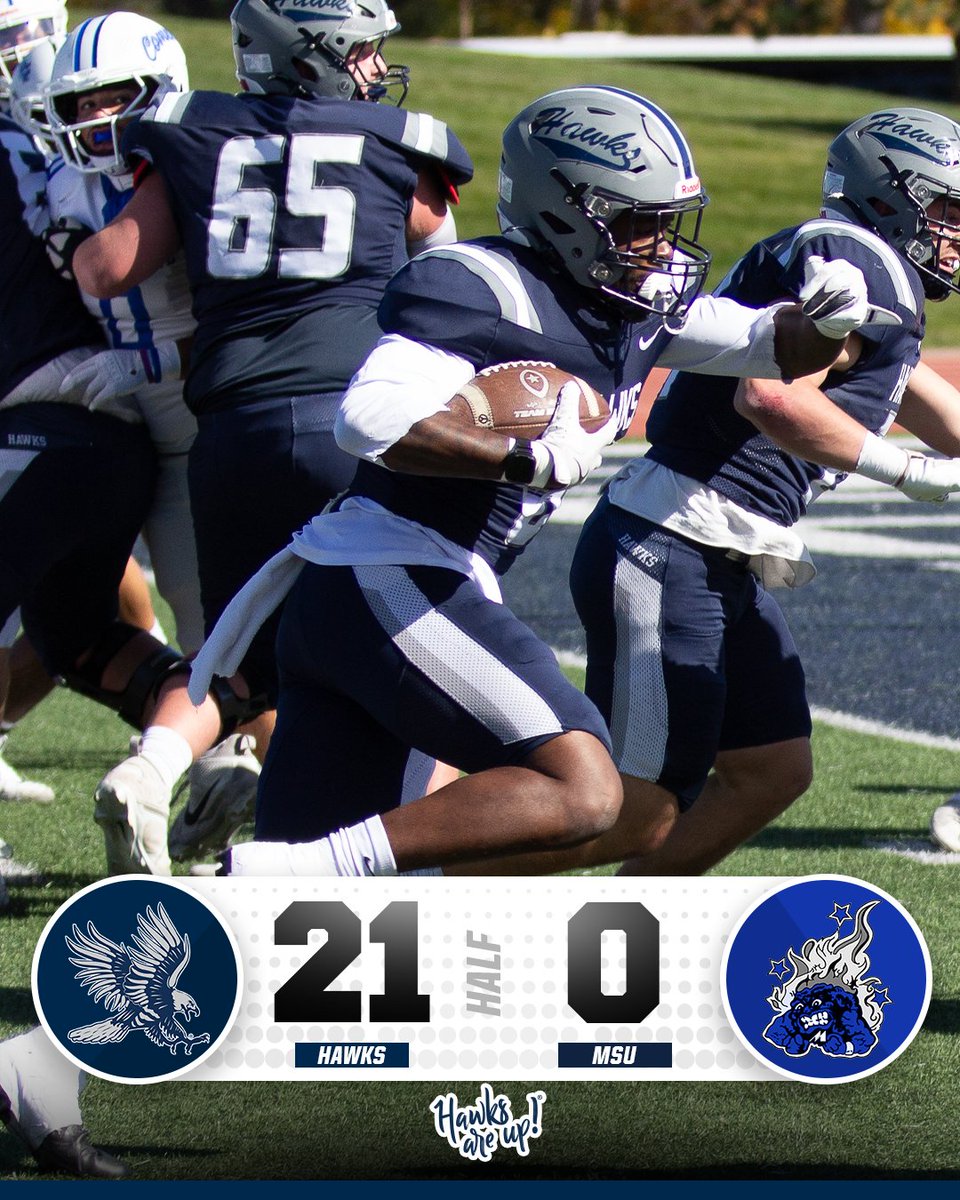 BlueHawkFB's tweet photo. #HawksAreUp at the half! https://t.co/pKQzFqrMcn