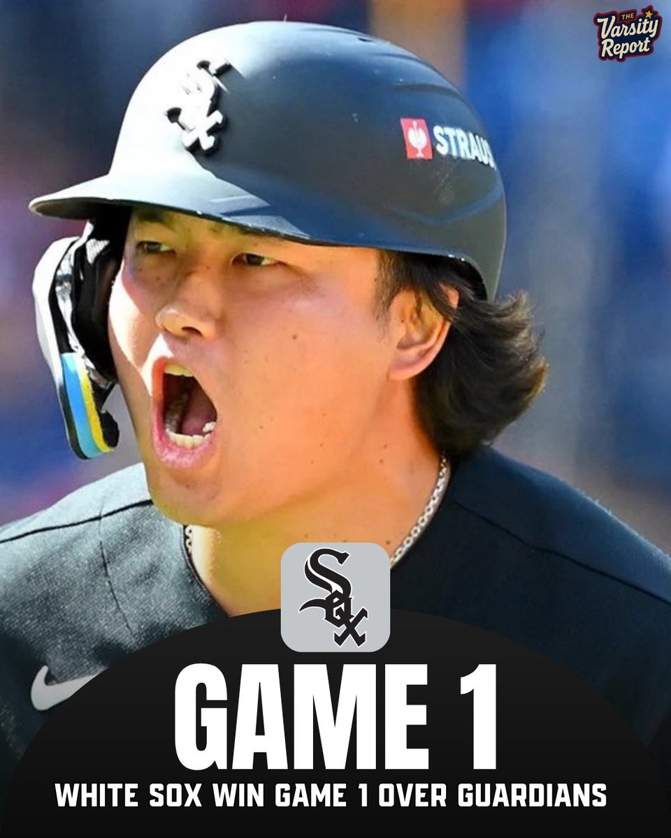 thvarsityreport's tweet photo. WHITE SOX STEAL GAME 1 WITH A MURAKAMI BLAST AND PERFECT PITCHING. 

#Whitesox #Guardians https://t.co/mv8bg5DcYV