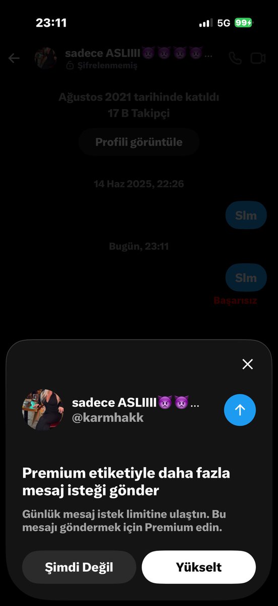 ardenormani's tweet photo. @karmhakk Twitter dmleri kısıtlıyo eklemediğiniz zaman dm atmak istediğimde böyle oluyo https://t.co/xtpdbxU4NM
