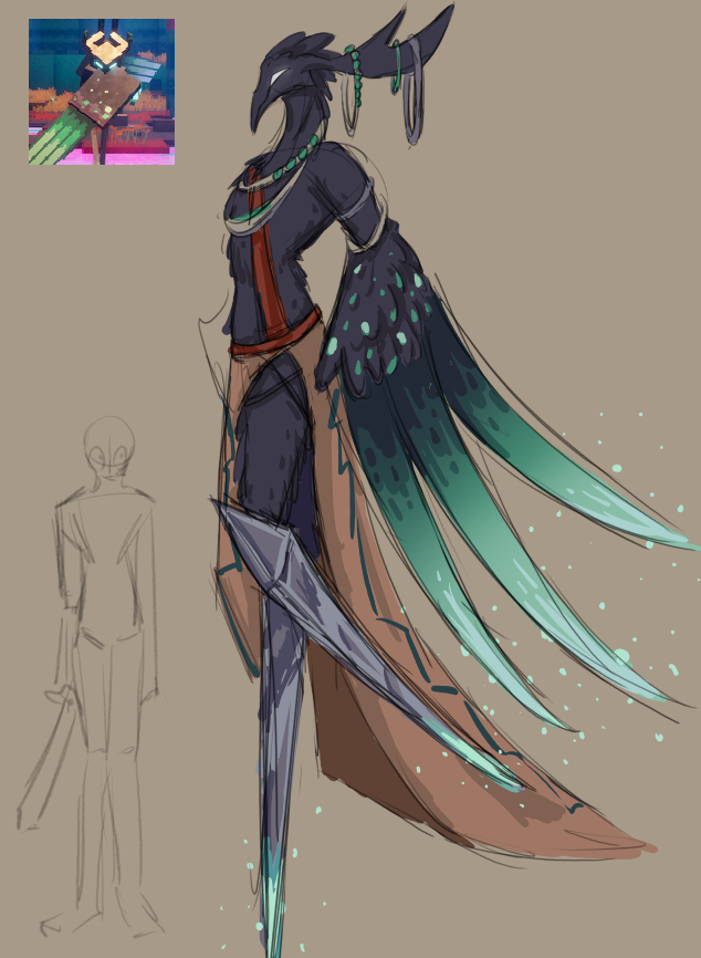 _Herringgo_'s tweet photo. A redesign of the monarch for my minecraft au (and some stupid hero next to them)

#MinecraftDungeons #DungeonsII #The_Herri_AU #Herri_Arts https://t.co/dcoYB3W85F