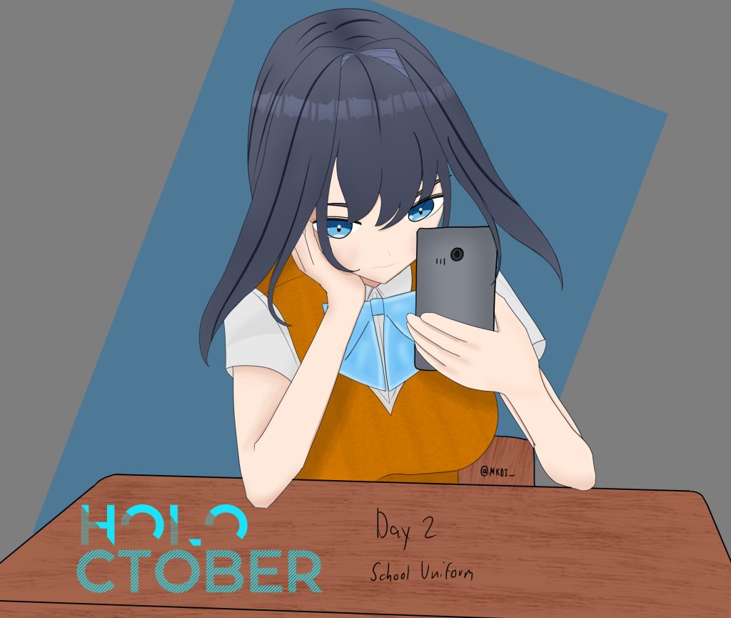 MK0I_'s tweet photo. Day 2: School Uniform
#holoctober #kronillust https://t.co/BPYxmpDqiw