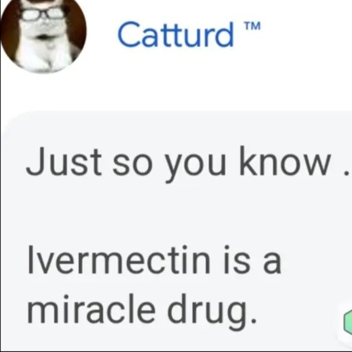 1778australian's tweet photo. @Trap_12G Just so you know 

Ivermectin cures MAGATARDS

Catturd is a Doctor https://t.co/AF8256LL74
