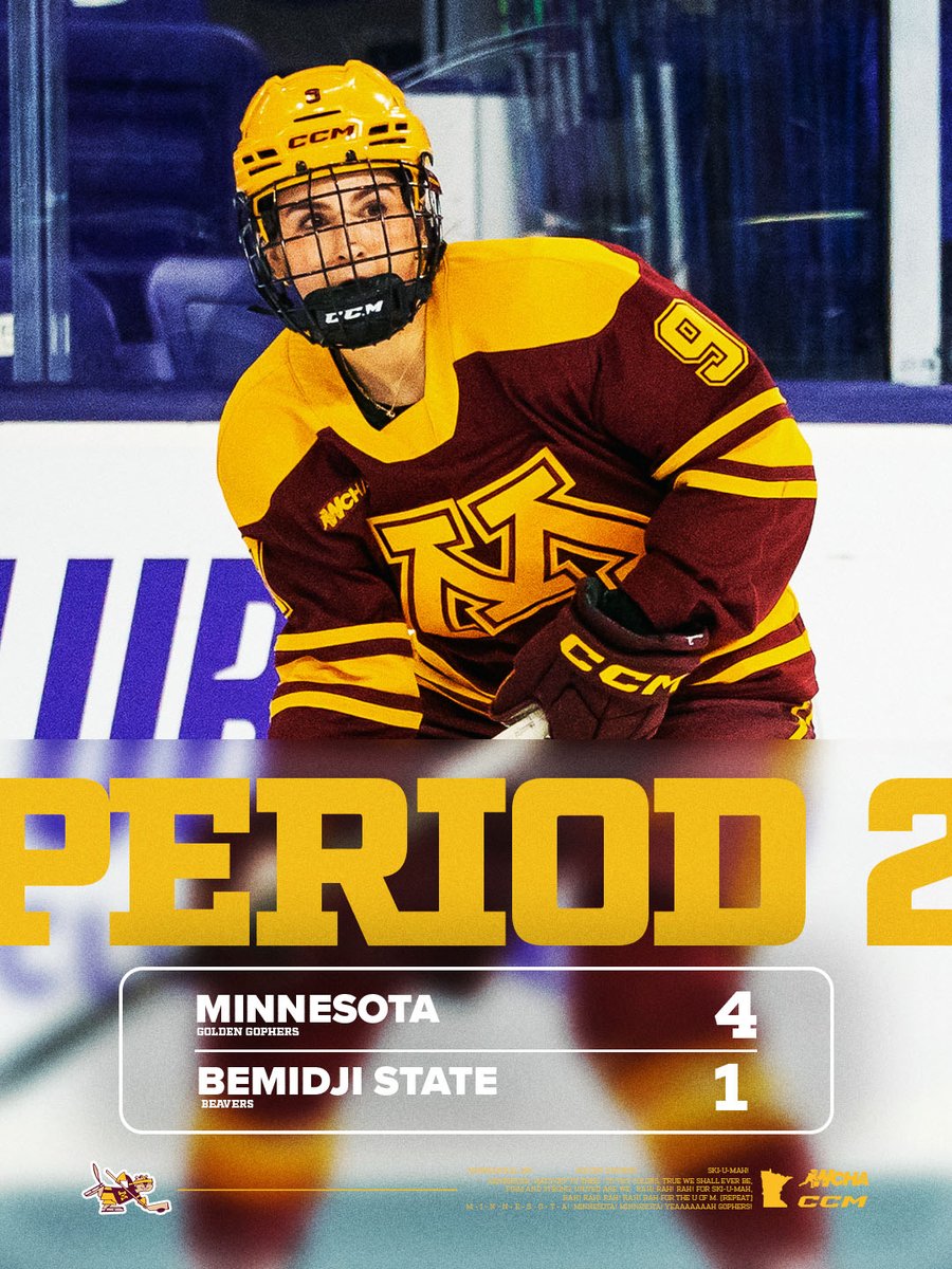 GopherWHockey's tweet photo. Carrying a three-goal lead into the third! 〽️

#GWH | #SkiUMah https://t.co/VBTXAB6hoA