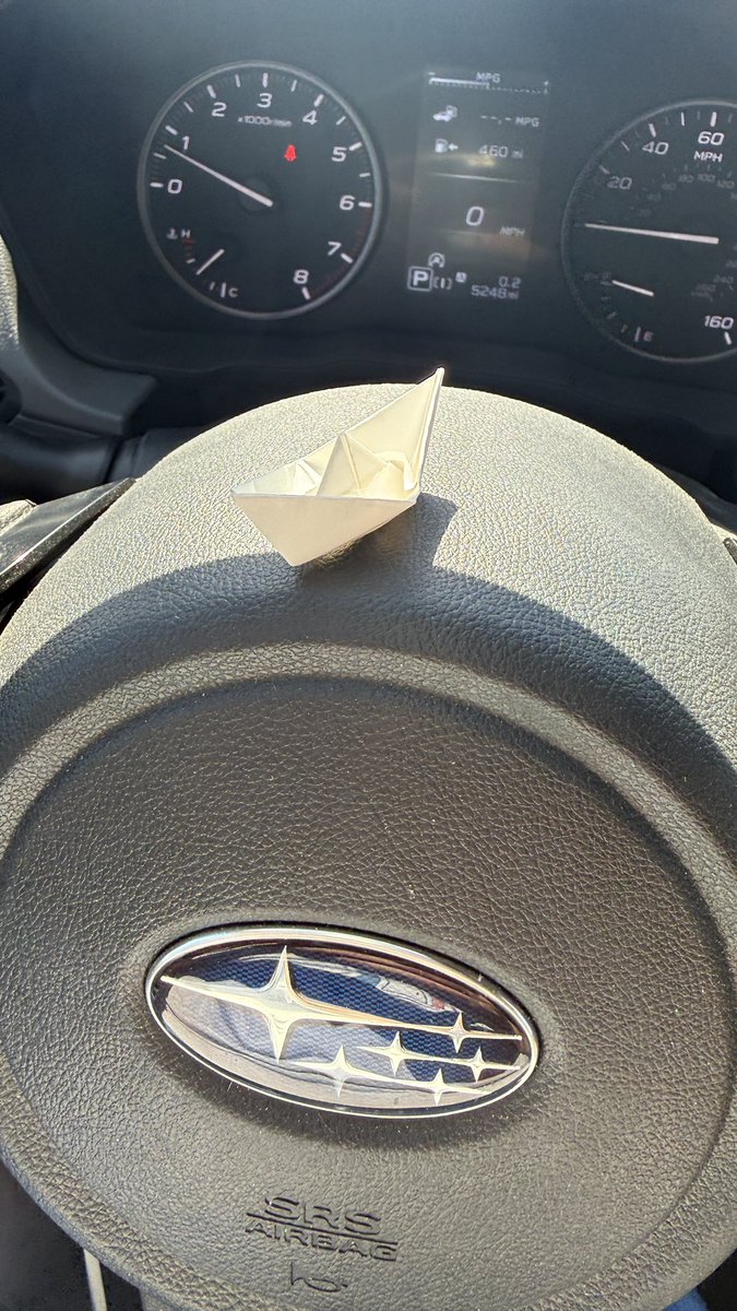 prayerdude's tweet photo. I was bemoaning the rising cost of fuel ⛽️ — the station attendant handed me a little paper boat and told me to let all my worries just float away… That’s good customer service! #PaperBoat https://t.co/ugAvKE11HV