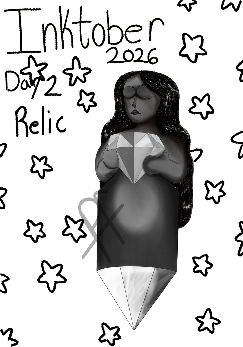 Pumkinf0ol's tweet photo. #inktober2026 Day 2 : relic

I wanted to practice with different brushes

It’s the moon goddess from #steven_universe https://t.co/cH2nveJiZS