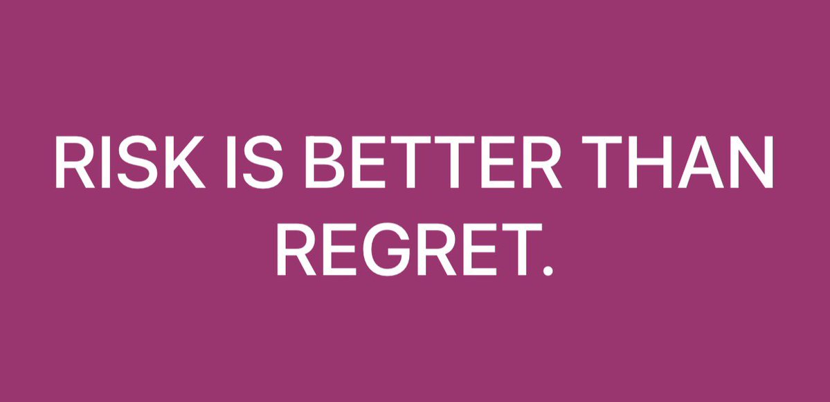 Neddyshades's tweet photo. Risk is better than regret 👍🏼 https://t.co/cijiZMgCWW