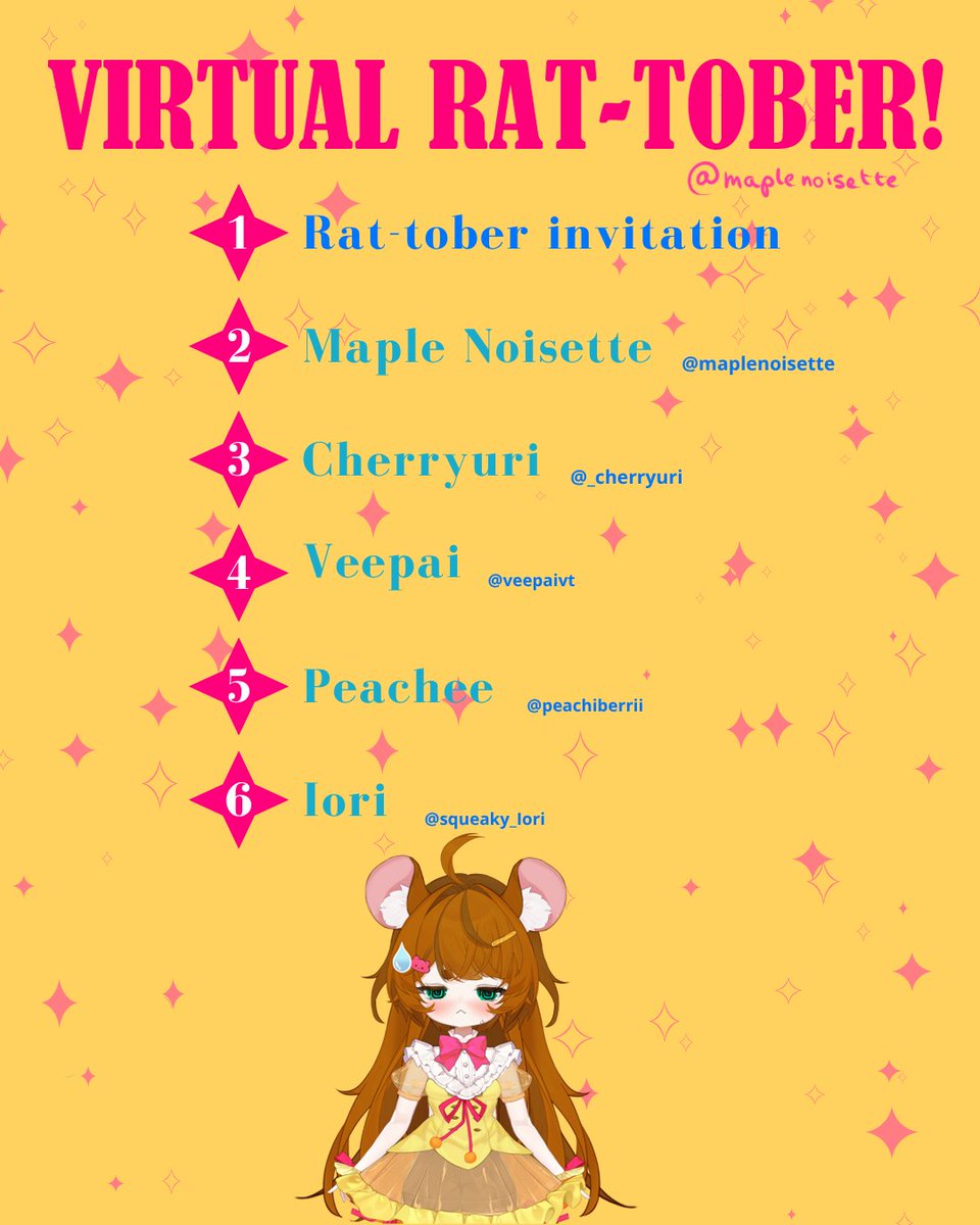 MapleNoisette's tweet photo. My #VRATOBER Day2 entry - Maple Noisette
Because I can't take myself seriously🤡🐭 smol!
#inktober2026 #Vtuber #Mouse #Ratvtuber #inktoberchallenge #vtuberchallenge https://t.co/HJgVPPDpZ6