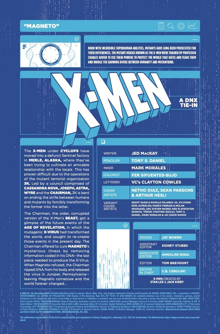 marvel_mcu_tw's tweet photo. 📰 Комікси: превью до випуску «X-Men # 38» — тай-ін «DNX»

#Marvel #Марвел #MarvelComics #XMen #DNX #XMen #Beast #Magneto #comics https://t.co/vwbHnaMf70