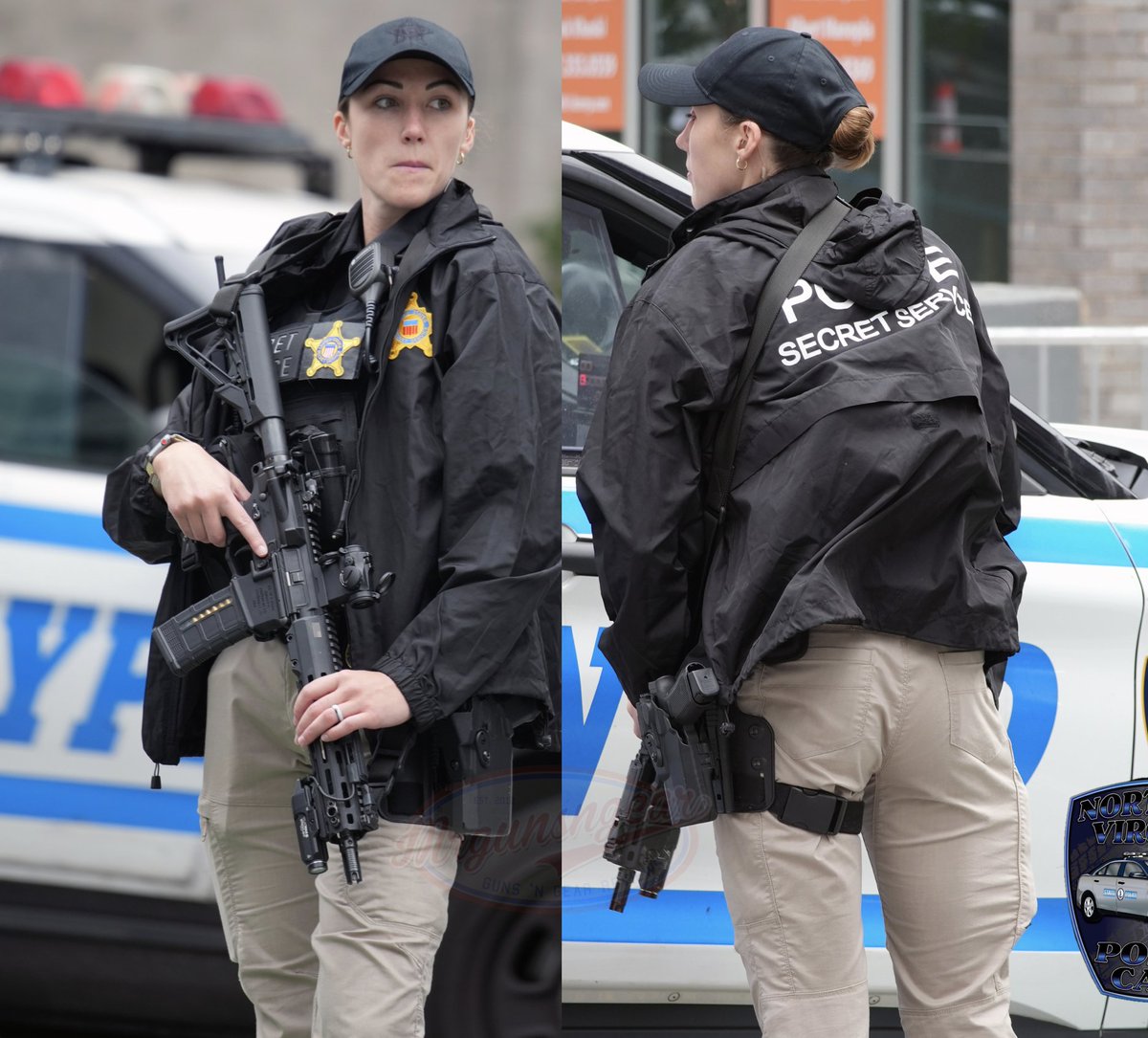 Mrgunsngear's tweet photo. Lady cop member of the Secret Service spotted outside the UN ⬇️

Kit:
-Knights Armament select fire SR-16 CQB rifle, appears to be an 11.5'' 5.56 version
-Gen3 PMAGs
-Aimpoint T2 red dot
-Streamlight RM2 at the 6 o'clock with a tape switch (I've discussed this odd configuration the Secret Service seems to love for some unknown reason in several videos...)
-KAC BUIS folded down
-Gen5 Glock (looks like a G19 but hard to tell at that angle) in a retention holster

Related note - the Secret Service just signed a contract last week with Geissele to replace all these Knights rifles with their guns but the details of the new rifle haven't been published, at least not that I've seen.

Unfortunately the rifles will likely be scrapped rather than sold to the public because they have one more pin than the State will allow us plebes to have.

Discuss this lady cop's set up accordingly...

#CityLife #SS #SecretService #Knights #KnightsArmament #KAC #aimpoint #Streamlight #glock #magpul #NYC #UN #newyork #19th #women #police