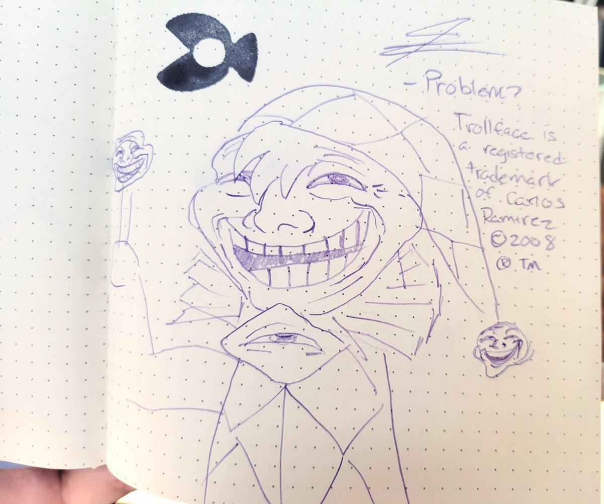 sheaparfait's tweet photo. Met the creator of the Trollface and got him to draw Shadow Milk Cookie for me https://t.co/n0J3wqGZY2