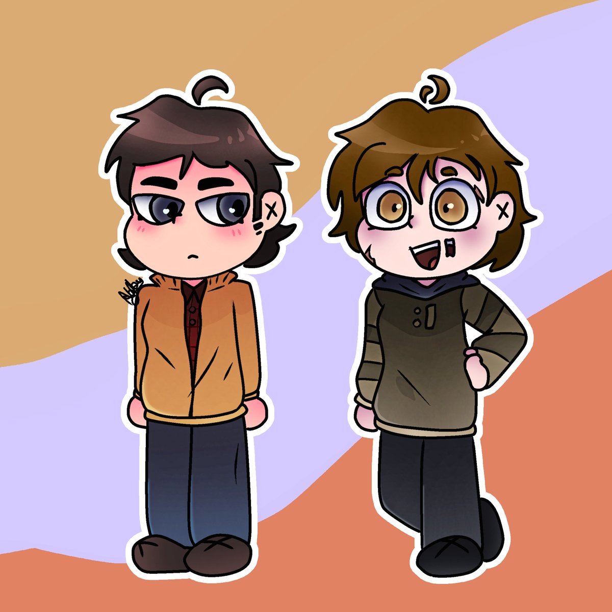 Nannylovesrjam's tweet photo. DIA TRES DEL RETO, ahora con: Miniaturas.

Si les soy sincera, no sabía que colocar así que simplemente los hice chibis.

DAY THREE OF THE CHALLENGE, now with: Thumbnails.

To be honest, I didn't know what to include, so I just made them chibis.

#Ticcimask #TicciToby #Masky #fyp https://t.co/DA6FhPDzGB