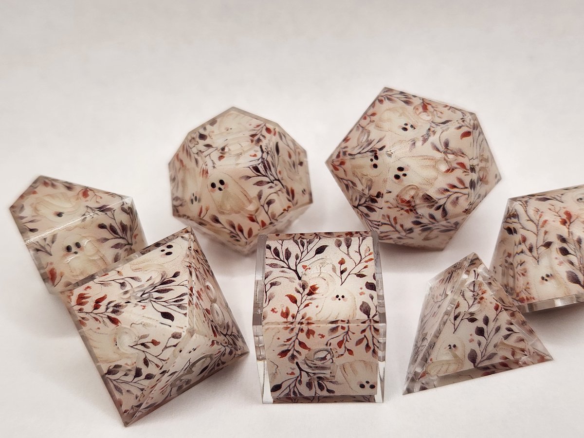 Sinnamon_Dice's tweet photo. Ghost Dice Sets Now Availabke.
Totally didnt forget to hit Publish 
#dnd #ttrpg #handmadedice #dice #dungeonsanddragons
https://t.co/ouFsxFcFeZ https://t.co/7OL1az6RWU