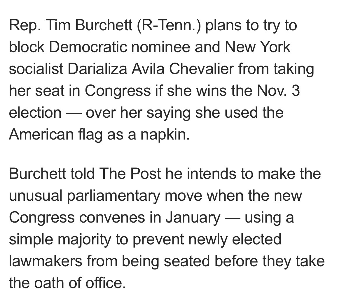 r0berto_new_6's tweet photo. This is a very dangerous slippery slope.

If they can block Darializa from entering Congress over using her freedom of speech, the Republican House majority can prevent EVERY Democrat from entering Congress https://t.co/0QVenlcMww