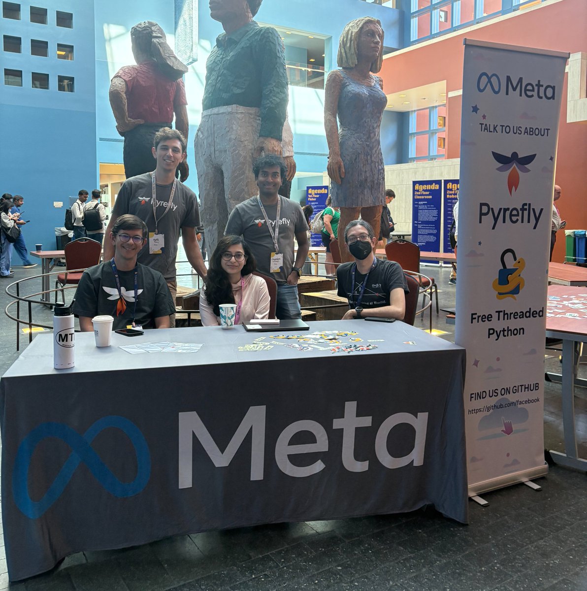 pyrefly_dev's tweet photo. 🐍 We're at @py_bay ! Come find the Meta booth and say hi 👋  Our team is here to talk about: 🔥 Pyrefly, 🧵 Free-threaded Python, 🛟 Safer Lazy Imports, and More!

#PyBay2026 #Python #OpenSource #Pyrefly #FreeThreading https://t.co/lMovBSn7t5