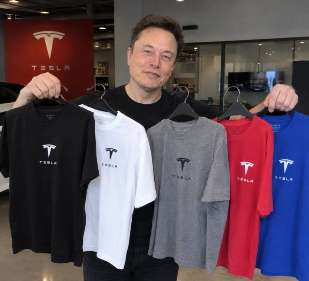 Founderr7's tweet photo. You can only wear one outfit from every Elon company. What color? 👕 https://t.co/C4stD5b96Y