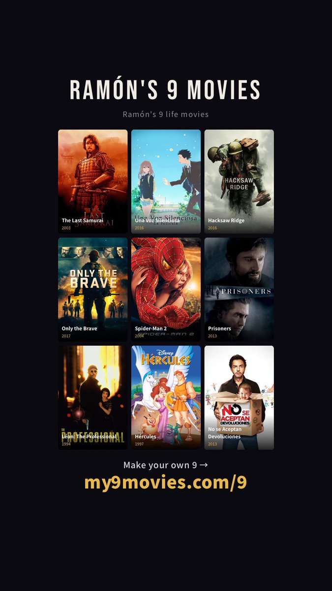 Raydio_'s tweet photo. Yo y 9 películas para conocerme https://t.co/VHPe5HlTHn