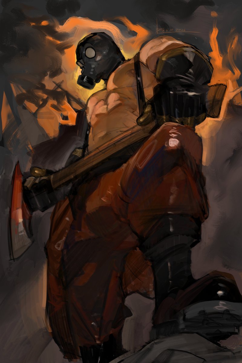 bluekitty228's tweet photo. Lore accurate Pyro 

#krita #tf2 #teamfortress2 #tf2pyro #bara #baraartist https://t.co/JAmrTOsUXK