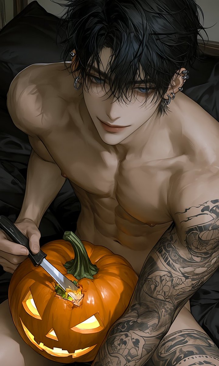 _katsu_999's tweet photo. Ya es octubre y mi actividad favorita es decorar calabazas...¿Me acompañas cariño? https://t.co/tAp9H2J9po