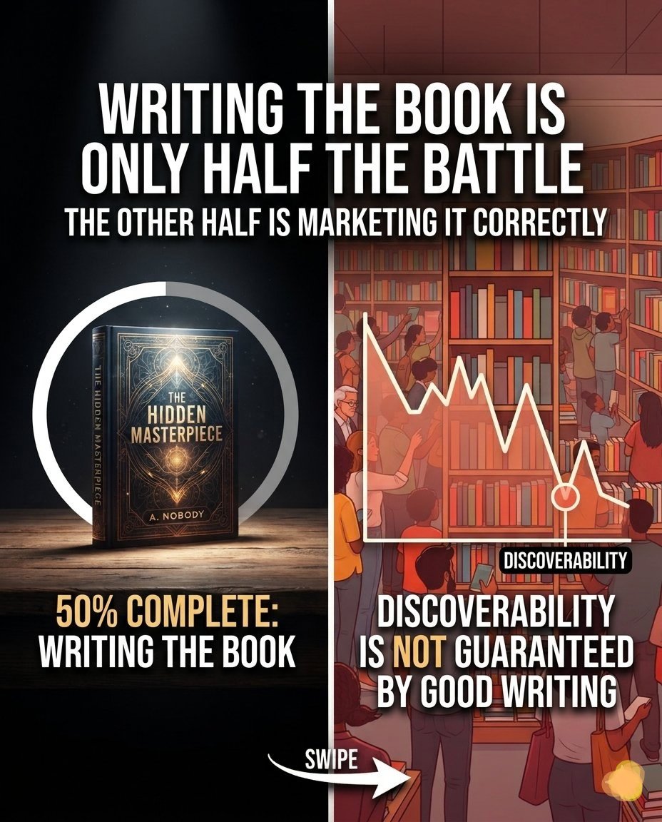 abdulbasitsube's tweet photo. Your book can be genuinely good and still go unnoticed.
Writing is only half the battle. Positioning matters too.
Ask:“Can my ideal reader recognize that this book is for them?”
Fix the positioning. Clarify the message. Reach the right readers.
Drop your genre below.
#IndieAuthor https://t.co/hUldan8gYn