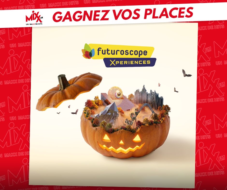 MixxFmFrance's tweet photo. MIXX FM vous offre vos invitations pour le @futuroscope 🤖🎃👻
Pour jouer : Follow @MixxFmFrance + RT 😍 Bonne chance à tous 🍀 https://t.co/sWcpeVUTwd