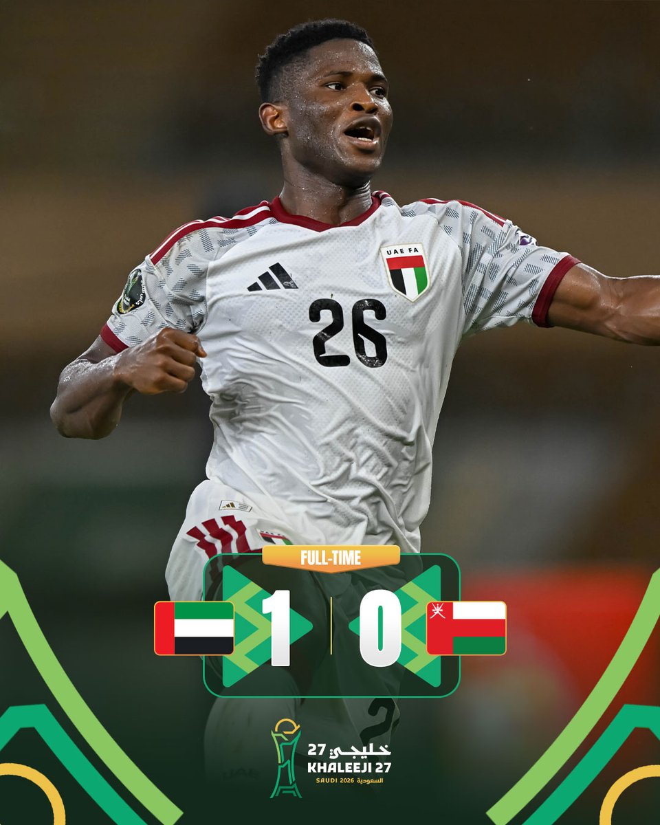 afcasiancup's tweet photo. FT | 🇦🇪 UAE 1️⃣-0️⃣ Oman 🇴🇲

Ousmane Camara powers UAE into the Gulf Cup Final! https://t.co/xZLi4RHYnm