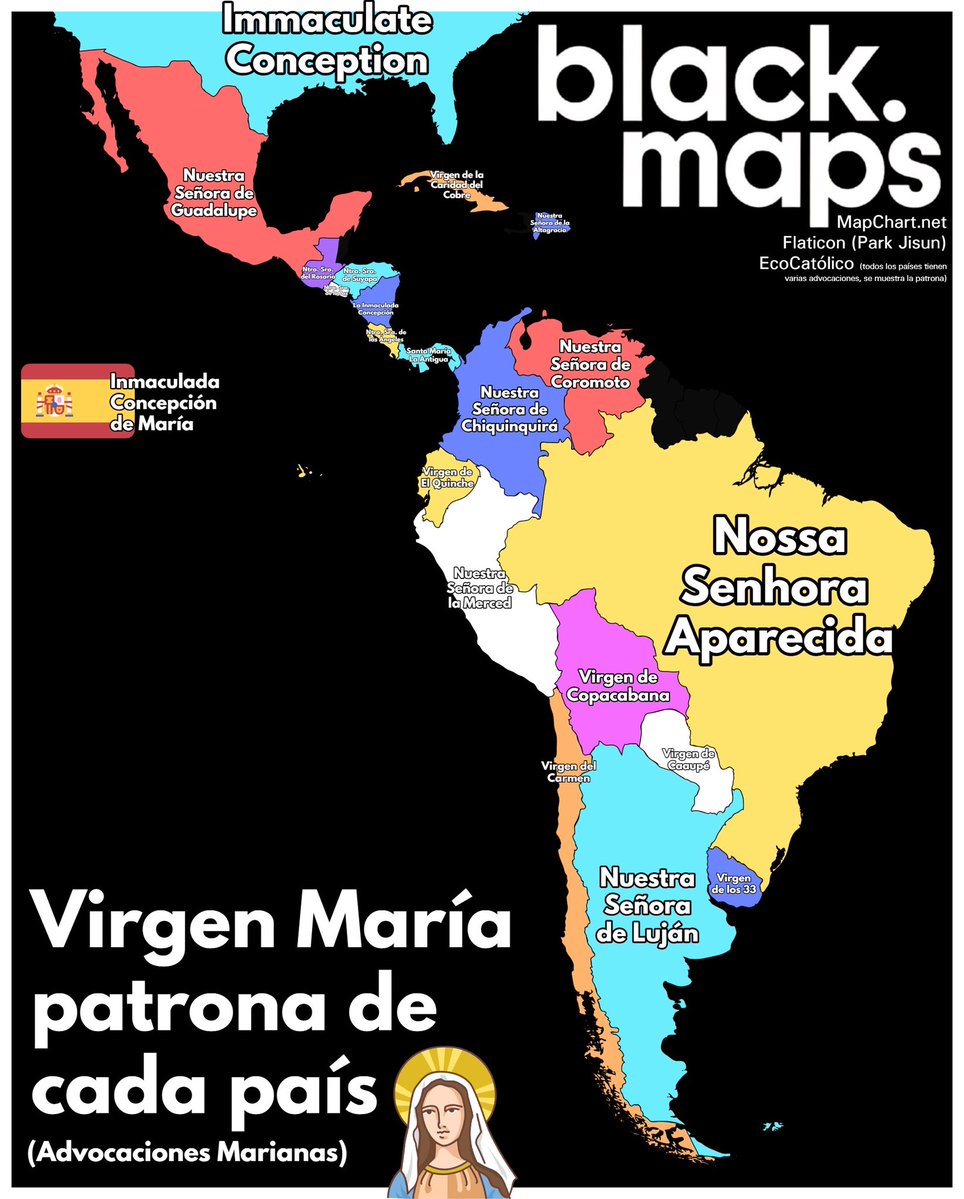 maps_black's tweet photo. Virgen María patrona de cada país ✝️ https://t.co/Sn9GmQx9sc