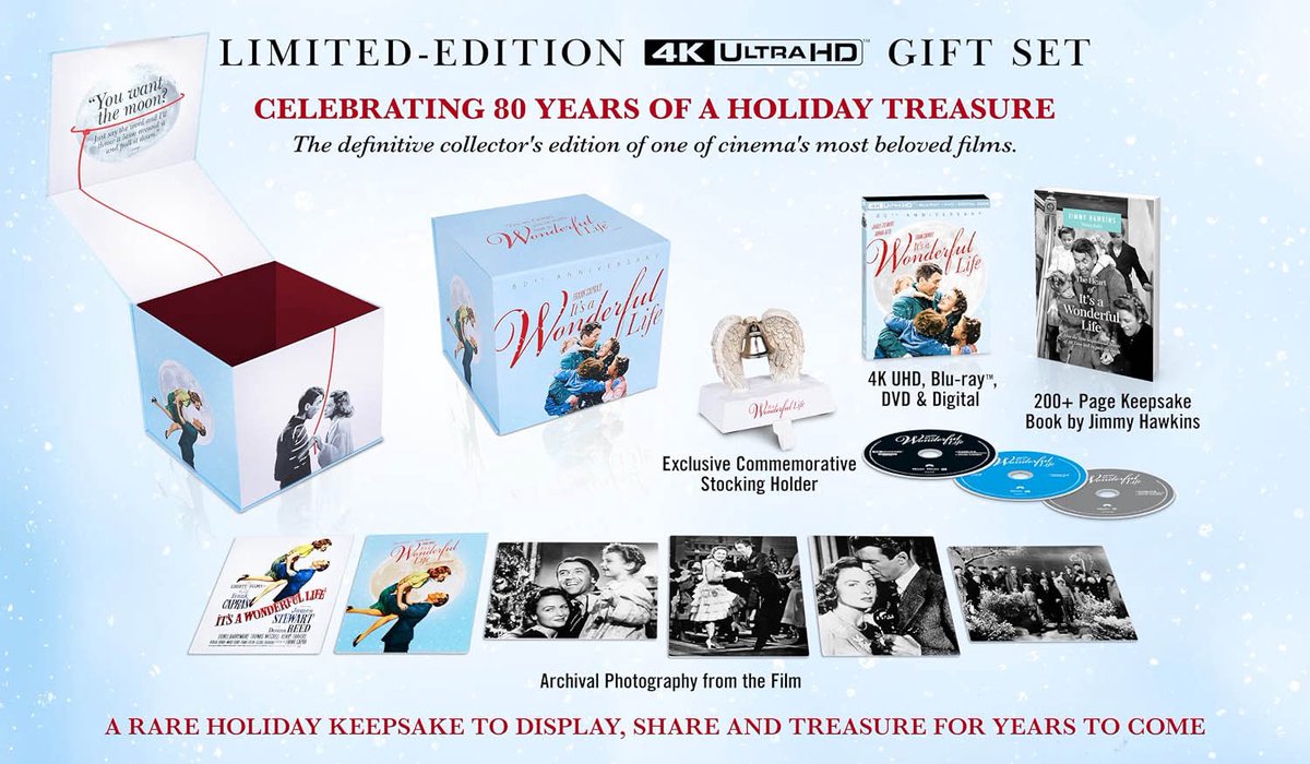 hdreport's tweet photo. It’s A Wonderful Life (1946) is celebrating its 80th Anniversary with a Limited Edition Gift Set on Nov. 24. https://t.co/CHVWwIgH7s https://t.co/zXkeggvRzr