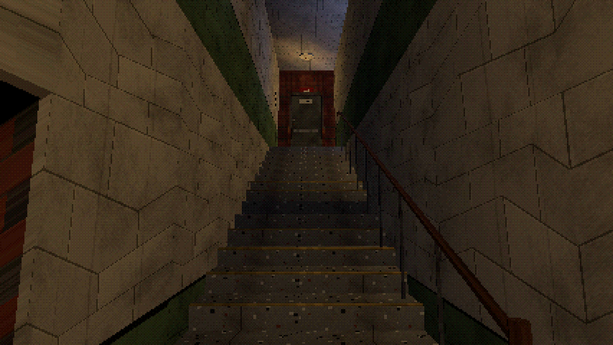 HeyHeyThereeee's tweet photo. Resident Evil's door animations weren't only there for suspense: while the door creaked open, the PS1 was reading the next room off the disc.

Eleven PS1-style horror interiors, mansion to hospital, with furniture and props: https://t.co/S299yXC84o
#PSX #gamedev https://t.co/JI9LffPSzj