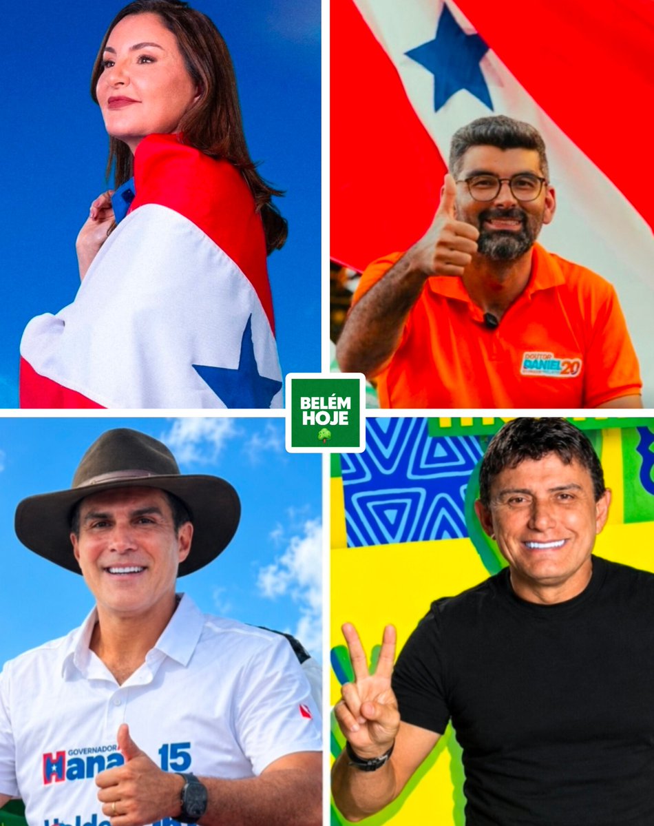 BelemHoje's tweet photo. 🚨 Pesquisa AtlasIntel mostra Hana Ghassan com 52,5% dos votos válidos no 1° turno:

Daniel Santos aparece em segundo com 46,3% e Araceli em terceiro com 0,9% no último levantamento antes das eleições.

No Senado: Helder registra 27,1%, seguido por Éder Mauro 21,2% e Chicão 18,9% https://t.co/2UkF38B8z6