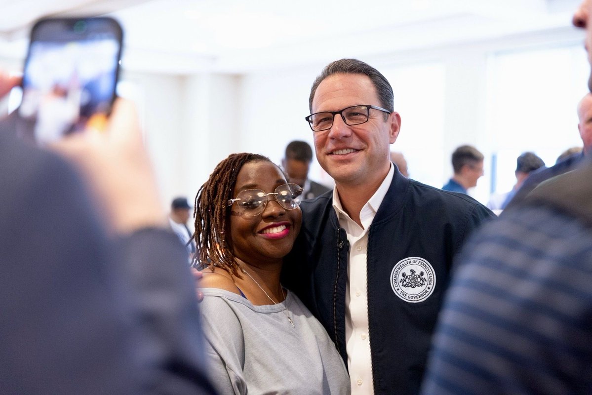 JoshShapiroPA's tweet photo. This morning, leaders from all across Philadelphia came together to make clear that we are ready to rise up and put a check on the chaos, cruelty, and corruption of Donald Trump.

In 31 days, Philly is going to lead the way. https://t.co/mw3DJKXqbj