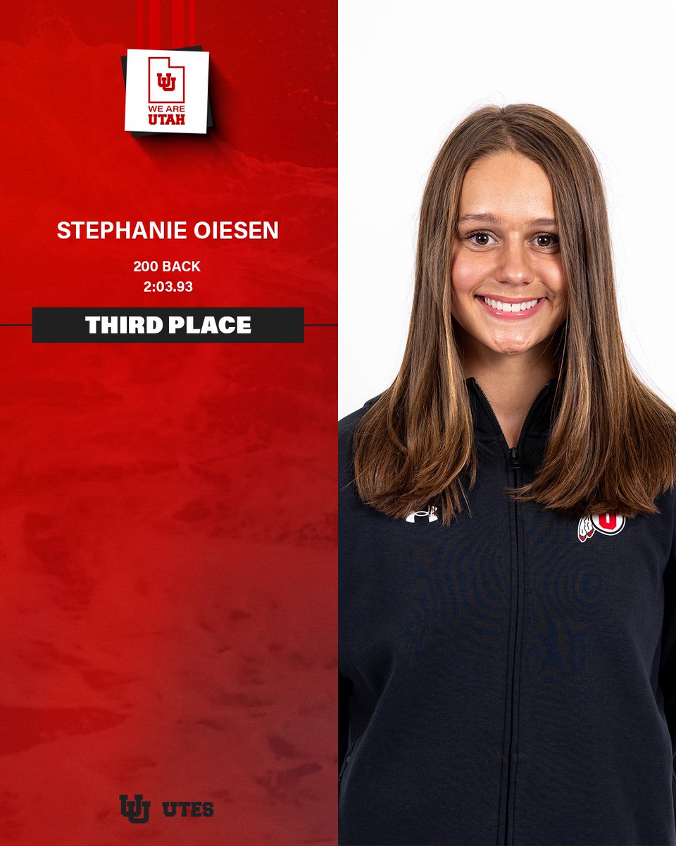 UTAHswimdive's tweet photo. Stephanie finds the podium in the 200 back! #GoUtes 

3. Stephanie Oiesen - 2:03.93
9. Ana Diedrichs - 2:07.27
10. Kindsey Joyce - 2:07.84 https://t.co/UmW9vBVWcJ