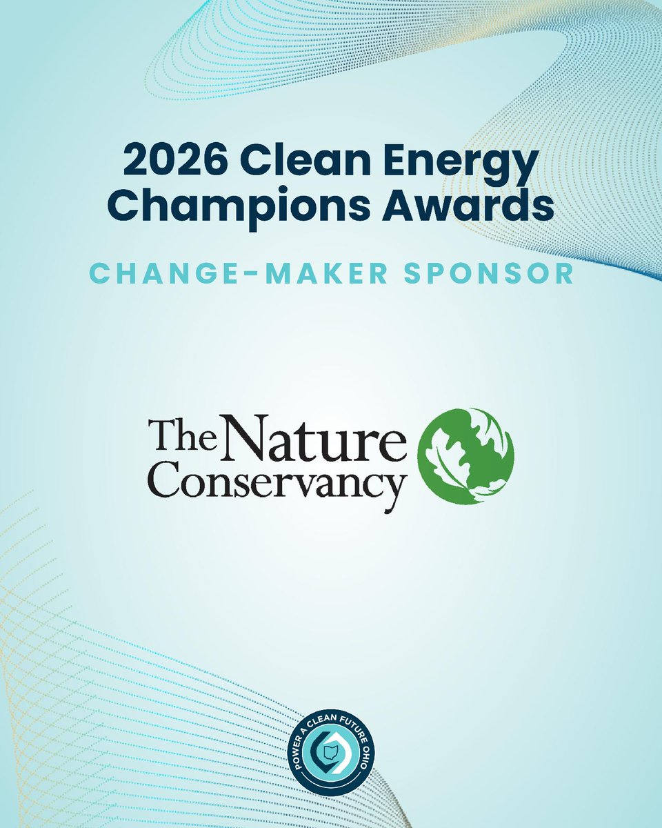 PoweraCleanOH's tweet photo. Shout-out to @nature_org for being one of our Change-Maker Sponsors for the Clean Energy Champions Awards! Thank you for helping us celebrate the local Ohio communities that are leading the way. https://t.co/0wEKpjjRzZ