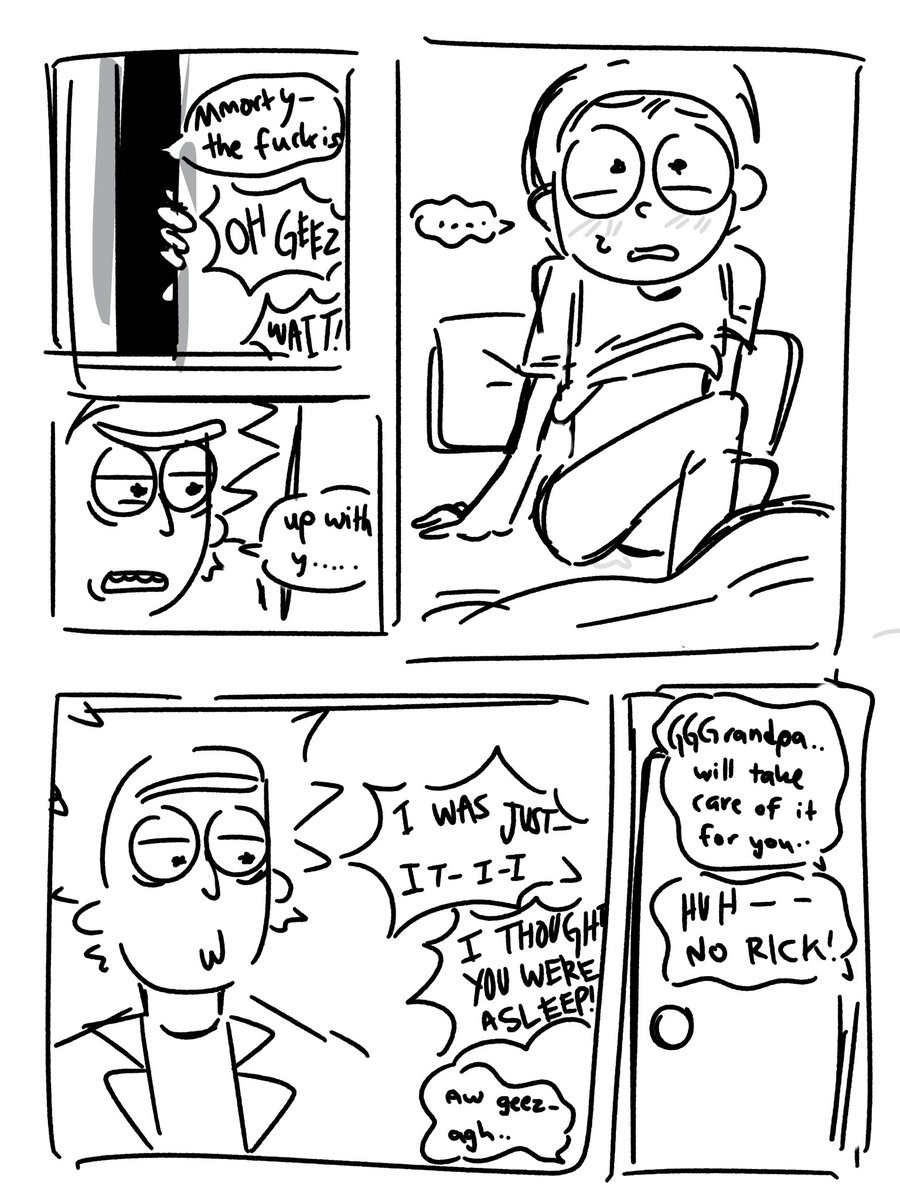bonbonmura's tweet photo. d2 of kinktober. kinda late so i did some sloppy comic. 
— embarrassment #rickorty https://t.co/cOLEGA6Ehs