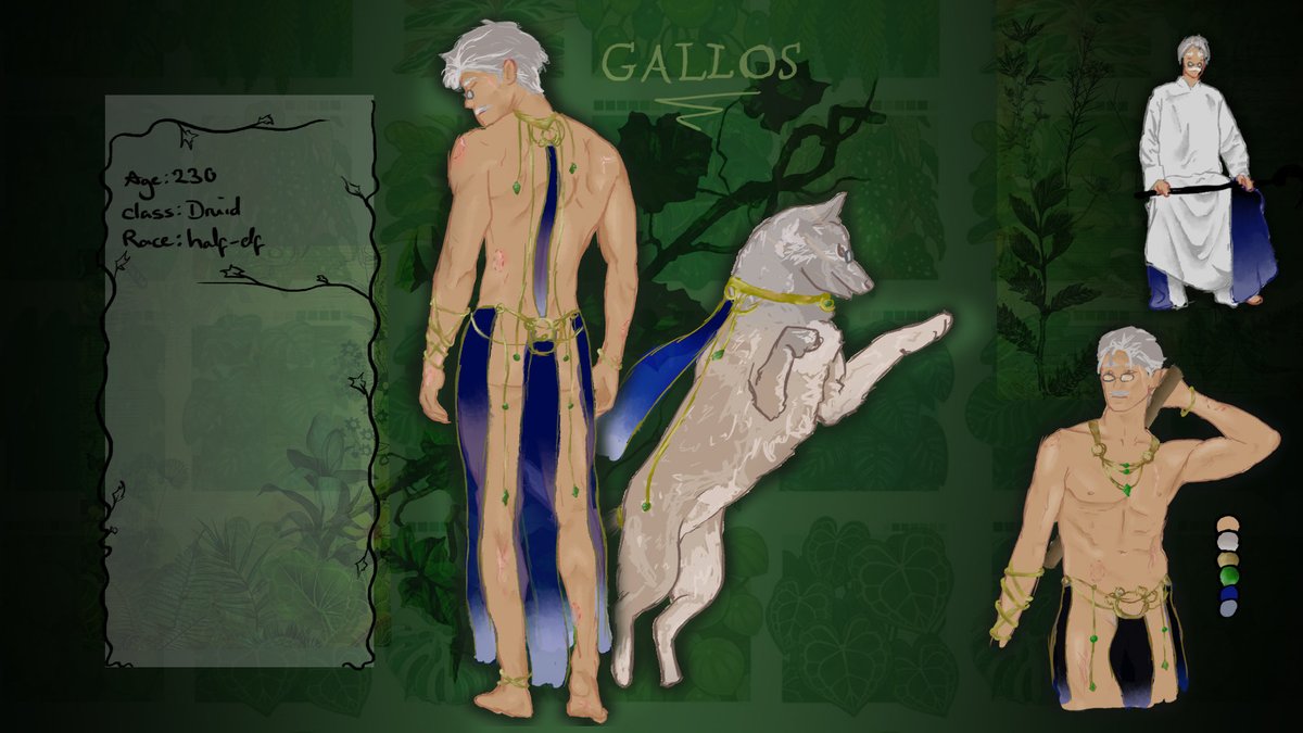 EllisWithArt's tweet photo. Yet another dnd character sheet in production, this time an old Druid with his cheeks out T-T
Made with the idea of old people spite and… yep. That him. 

He just wants to tend to his garden and retire but NOOO shenanigans ensue.

#dndart #commisions #commisionsopen #oc #ocart https://t.co/wEW3eE2yRv