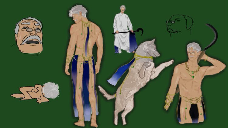 EllisWithArt's tweet photo. Yet another dnd character sheet in production, this time an old Druid with his cheeks out T-T
Made with the idea of old people spite and… yep. That him. 

He just wants to tend to his garden and retire but NOOO shenanigans ensue.

#dndart #commisions #commisionsopen #oc #ocart https://t.co/wEW3eE2yRv