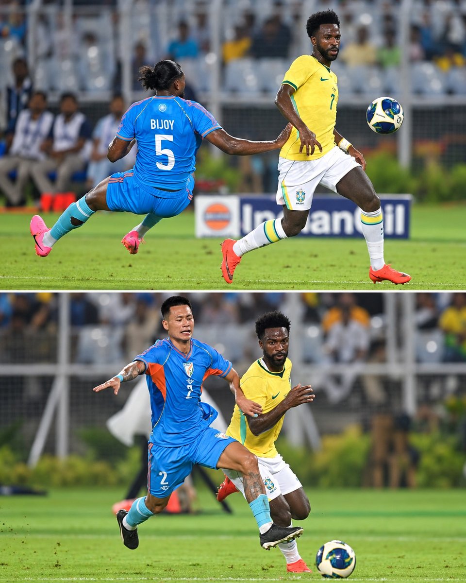 KGPOSTupdates's tweet photo. Brazil defeated India 4-0 in a friendly football match held in Kolkata, India. ⚽🇧🇷🇮🇳

#BrazilVsIndia #Football #Kolkata https://t.co/baWUmkRKrs