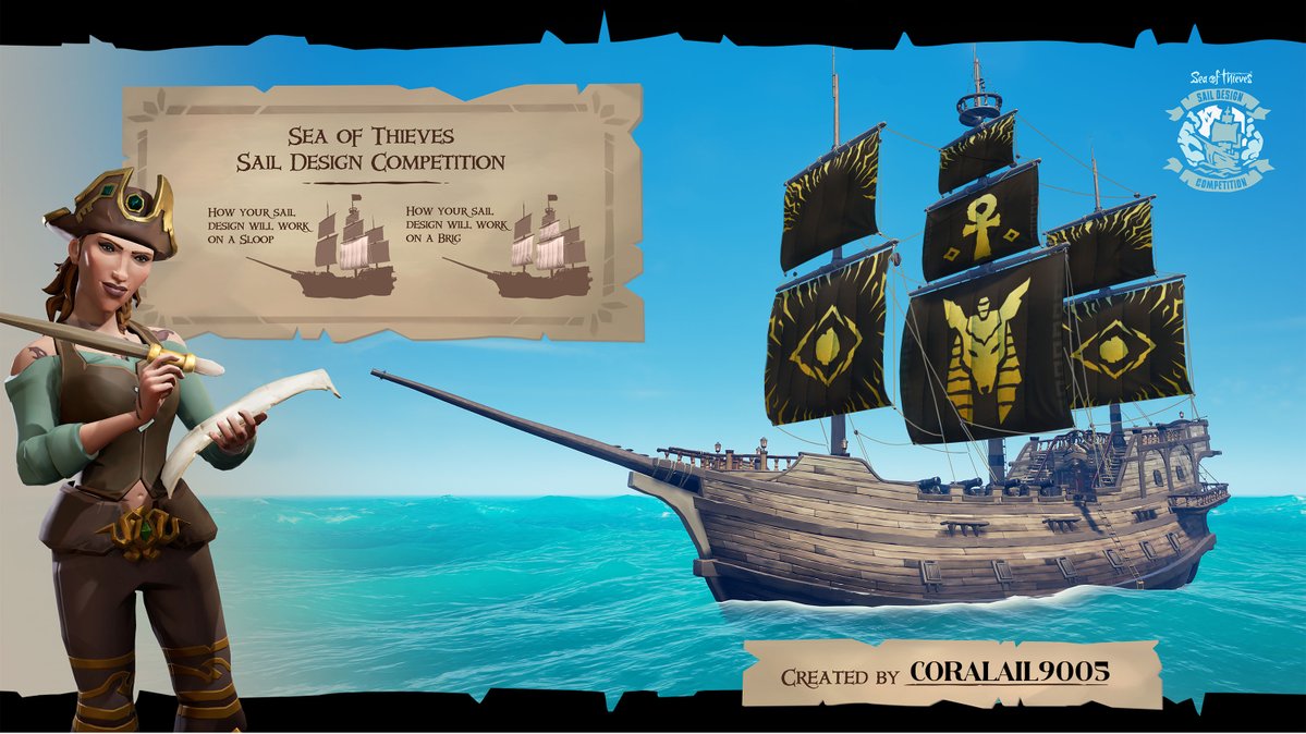 calycoba's tweet photo. Here is my entry for #SoTSailDesignComp @SeaOfThieves 
ANUBIS SAILS 
#seaofthieves https://t.co/iWdFyKNGGy