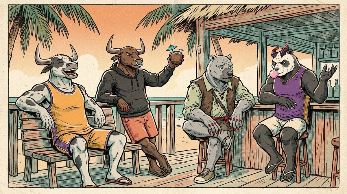 Bullieverse's tweet photo. no charts saturday on bulliever island 🏝️ 

gm https://t.co/DxPKNkE4PG